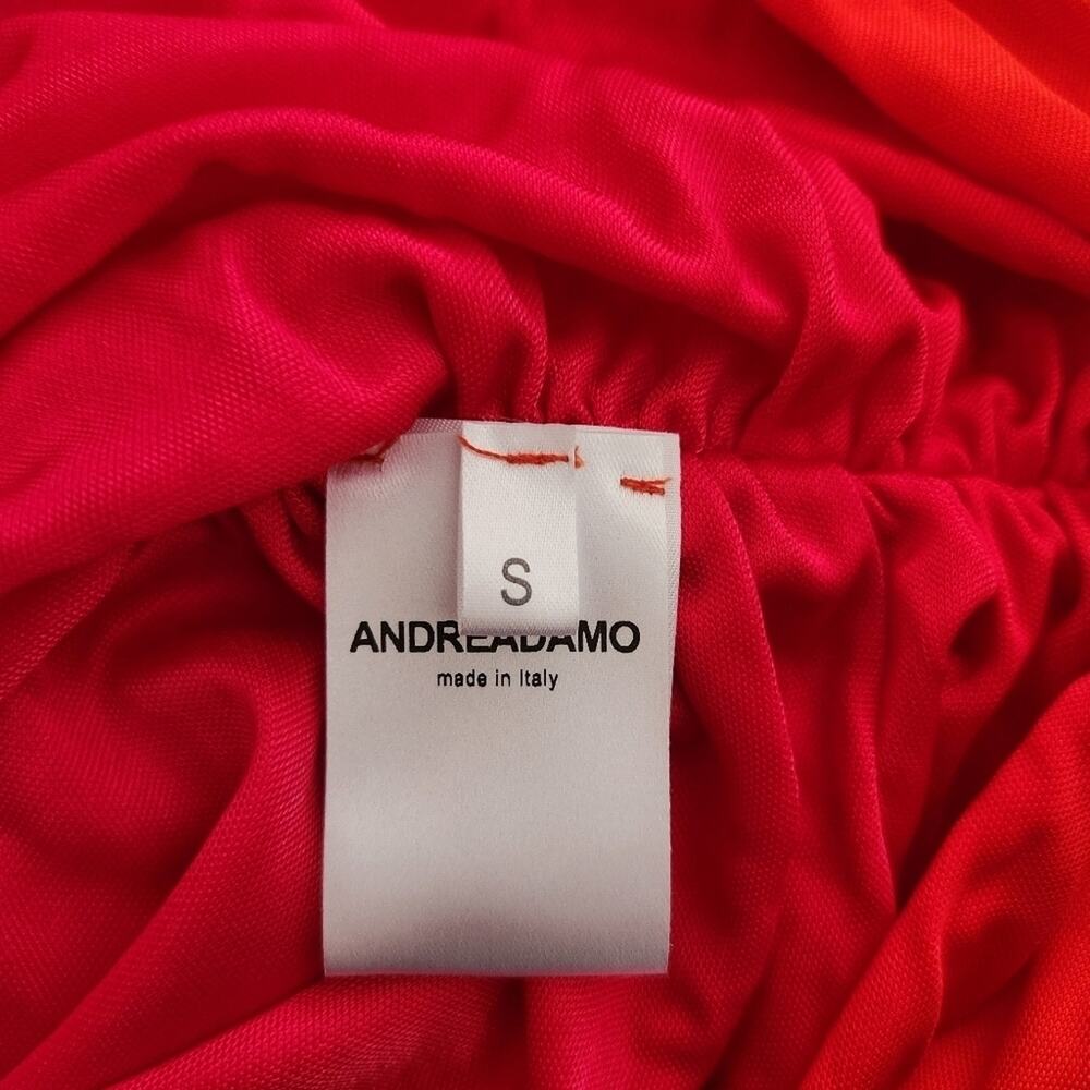 Andreadamo Draped Jersey Mono Shoulder Crop Top in Sex On the Beach Orange Small - Picture 12 of 14